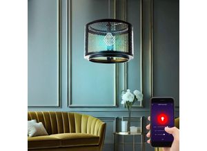 4069033001565 - Nowa - Smart led Pendelleuchte dimmbar Hängelampe Wohnzimmerleuchte Retro Esstischlampe rgb Farbwechsel App- Sprachsteuerung schwarz gold 85W