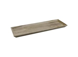 4069055000423 - Holz Deko Tablett rechteckig groß - 57 x 19 cm - Kerzentablett natur mit schrägem Rand - Tisch Deko Servier Kerzen Brett Weihnachten