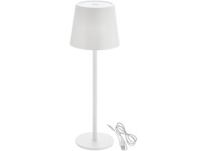 4069055002267 - Metall Akku Touch Leuchte 26 x 9 cm - weiß   wiederaufladbar - Design Tischleuchte mit LED in kalt und warm weiß - Nachttischlampe Deko Lampe dimmbar