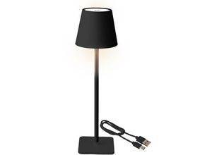 4069055003097 - Metall Akku Touch Leuchte 37 x 11 cm dimmbar - schwarz   aufladbar - Design Tischleuchte mit led in kalt und warm weiß - Nachttischlampe Deko