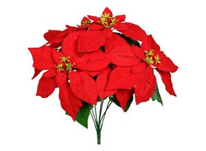 4069055003622 - Spetebo - Künstlicher Weihnachtsstern Blumenstrauß - 42 cm - Deko Poinsettia Strauß in naturgetreuer Nachbildung - Kunst Dekorpflanze Kunstblumen