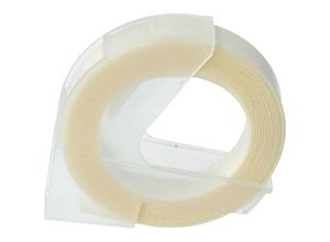 4069099512371 - 1x 3D Prägeband-Schriftband-Kassette kompatibel mit Dymo Office-Mate ii 154000 Etiketten-Drucker 3m x 9mm Weiß auf Transparent - Vhbw