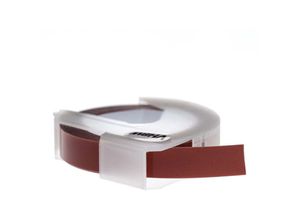 4069099512623 - 1x 3D Prägeband-Schriftband-Kassette kompatibel mit Phomemo E975 Etiketten-Drucker 3m x 9mm Weiß auf Kastanienbraun - Vhbw