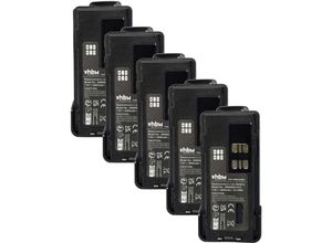 4069099533314 - 5x Akku Ersatz für Motorola PMNN4415AR PMNN4415 PMNN441 für Funkgerät Walkie Talkie (2600 mAh 74 v Li-Ion) + Gürtelclip - Vhbw