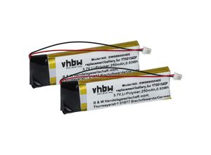 4069099539002 - 2x Akku Ersatz für Sena YT501542P für Wireless Headset Kopfhörer (250 mAh 37 v Li-Polymer) - Vhbw