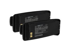 4069099577028 - vhbw 2x Akku kompatibel mit Motorola MOTOTRBO DGP6150+ DP3401 DP3400 Funkgerät Walkie Talkie (2600 mAh 74 V Li-Ion) + Gürtelclip