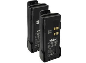 4069099577585 - vhbw 2x Akku Ersatz für Motorola PMNN4491 PMNN4490B PMNN4490A für Funkgerät Walkie Talkie (3350 mAh 74 V Li-Ion) + Gürtelclip