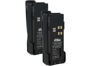 4069099577622 - Vhbw - 2x Akku kompatibel mit Motorola P8608 GP328D P8668i trbo P8660 Funkgerät Walkie Talkie (3000 mAh 74 v Li-Ion) + Gürtelclip