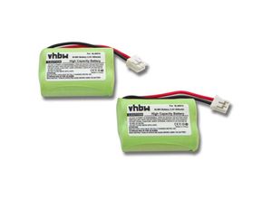 4069099608555 - Vhbw - 2x Akku kompatibel mit Audioline dect 7800 Mikro 7500 Plus schnurlos Festnetz Telefon (400 mAh 24 v NiMH) Grün