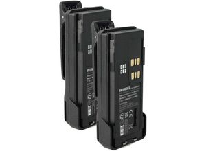 4069099638507 - Extensilo - 2x Akku Ersatz für Motorola PMNN4418 PMNN4418AR für Funkgerät Walkie Talkie (3400 mAh 72 v Li-Ion) + Gürtelclip