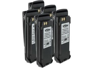 4069099638897 - Vhbw - 5x Akku Ersatz für Motorola PMNN4104 PMNN4103A PMNN4466A für Funkgerät Walkie Talkie (1800 mAh 74 v Li-Ion) + Gürtelclip