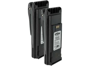 4069099639207 - Vhbw - 2x Akku Ersatz für Motorola MNN4254AR NNTN4496 NNTN4496AR für Funkgerät Walkie Talkie (2500 mAh 72 v NiMH) + Gürtelclip