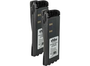 4069099643204 - Vhbw - 2x Akku Ersatz für Motorola WPNN4045R WPNN4045AR für Funkgerät Walkie Talkie (1800 mAh 72 v Li-Ion) + Gürtelclip