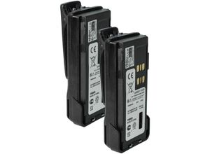 4069099644546 - Vhbw - 2x Akku Ersatz für Motorola PMNN4406 PMNN4406BR PMNN4409 für Funkgerät Walkie Talkie (2600 mAh 74 v Li-Ion) + Gürtelclip