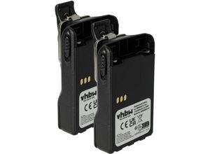 4069099654828 - Vhbw - 2x Akku kompatibel mit Motorola PTX700 plus PTX760 PTX760 Plus Funkgerät Walkie Talkie (2600 mAh 72 v Li-Ion) + Gürtelclip