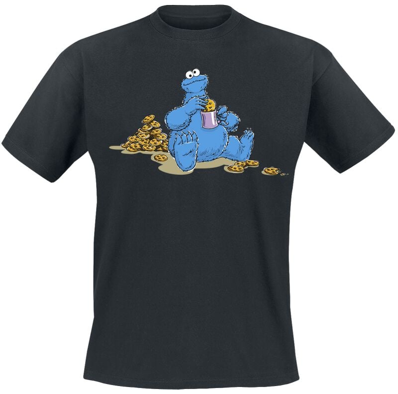 4069225009393 - Cookie Monster - Cookie Time T-Shirt schwarz in L