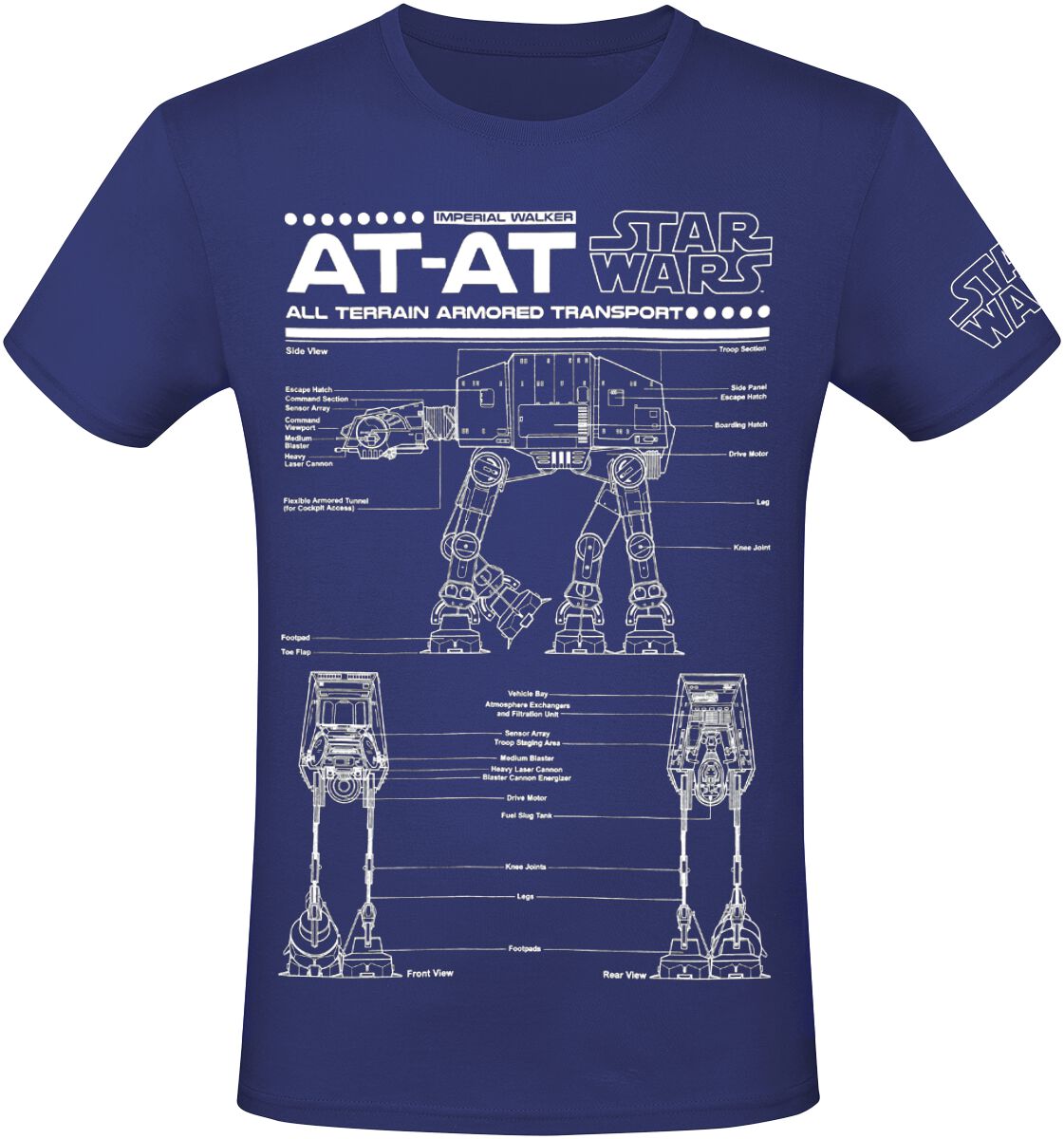 4069225014779 - AT-AT - Schematic T-Shirt blau in 3XL