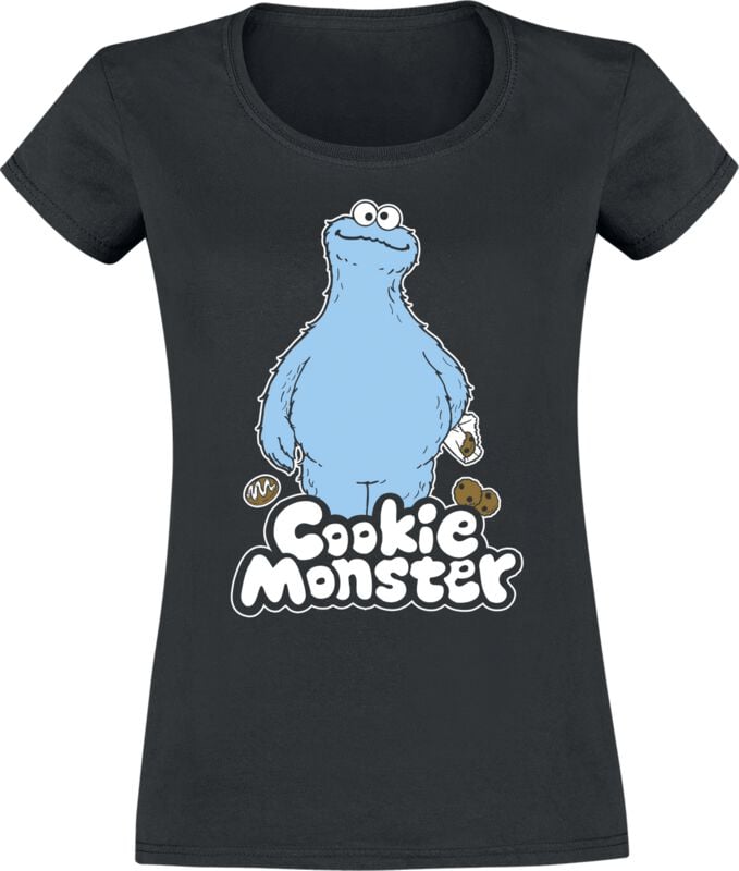 4069225016810 - Cookie Monster T-Shirt schwarz in S 4069225016810 - Cookie Monster T-Shirt schwarz in S