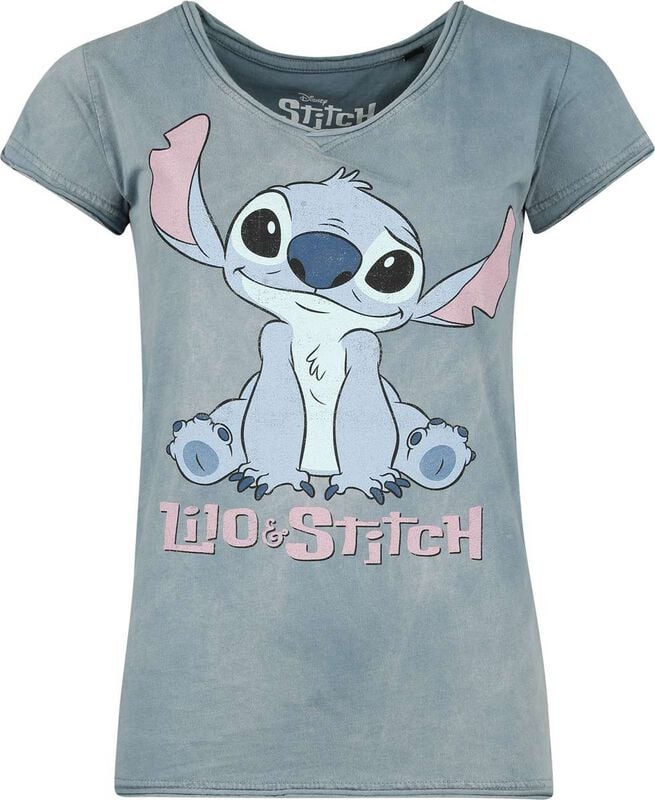 4069225022866 - Stitch - Sit T-Shirt blau in S 4069225022866 - Stitch - Sit T-Shirt blau in S
