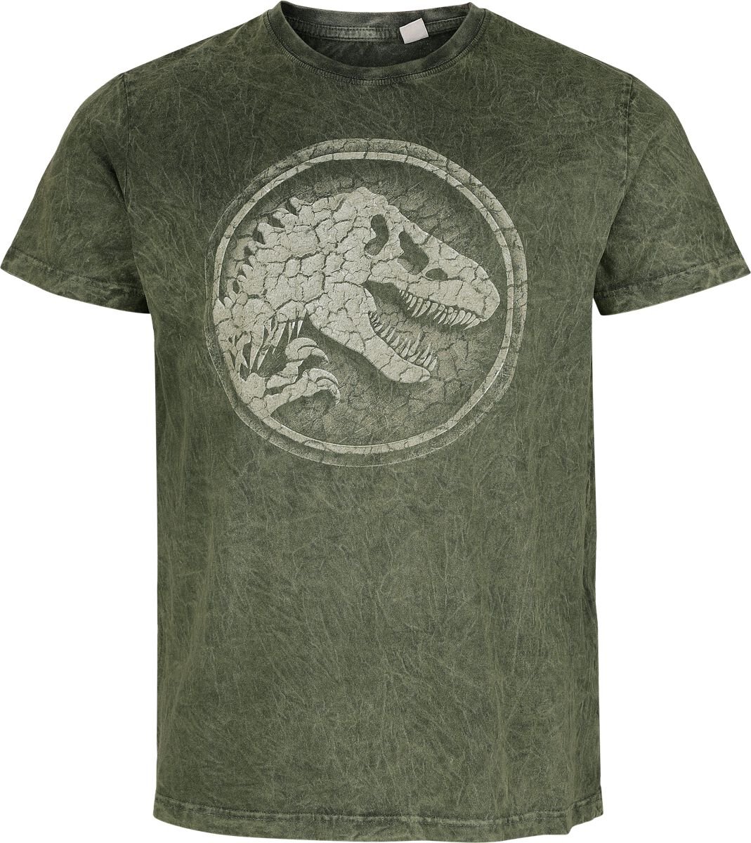 4069225033688 - Jurassic World - Cracked Earth Logo T-Shirt grün in M 4069225033688 - Jurassic World - Cracked Earth Logo T-Shirt grün in M