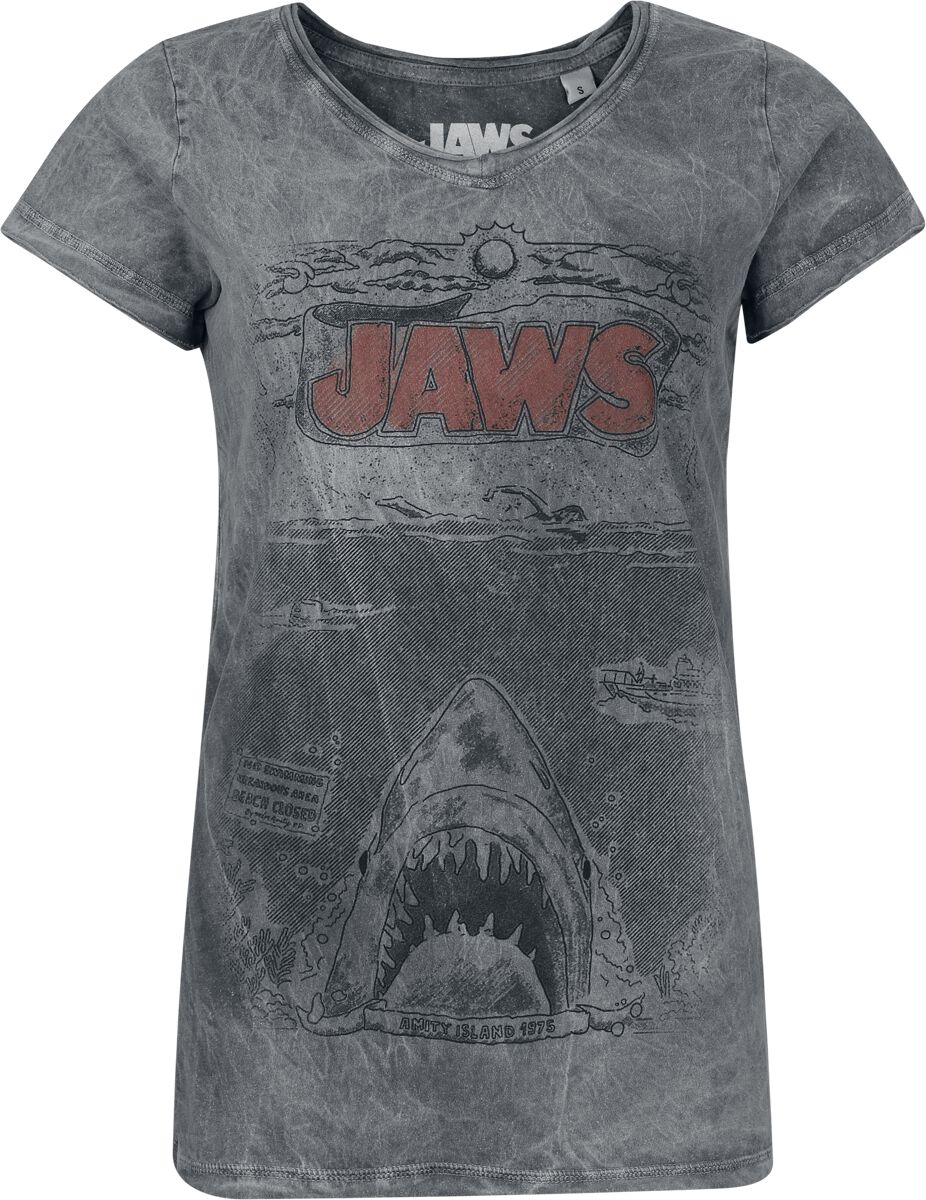 4069225036658 - Jaws - Comic T-Shirt grau in 3XL 4069225036658 - Jaws - Comic T-Shirt grau in 3XL