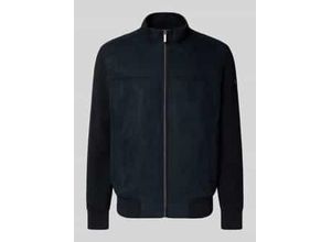 4069238001803 - Strickjacke mit Velourfront und Stehkragen