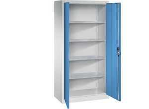 4069361416420 - Werkstatt-Flügeltürschrank HxBxT 1950 x 930 x 500 mm lichtgrau   lichtblau C+P