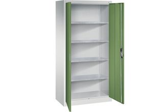 4069361416833 - Werkstatt-Flügeltürschrank HxBxT 1950 x 930 x 500 mm lichtgrau   resedagrün C+P