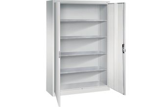 4069361417724 - Werkstatt-Flügeltürschrank HxBxT 1950 x 1200 x 400 mm lichtgrau   lichtgrau C+P