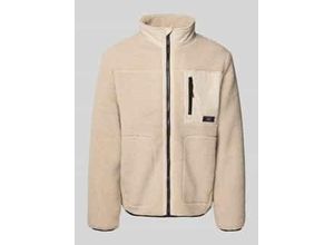 4069402328958 - Regular Fit Teddyfell-Jacke mit Stehkragen