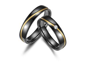 4069415238435 - Partnerring BLACK TITANIUM by MARRYA Fingerringe Gr 48 Titan damen ring schwarz gold Damen Freundschaftsringe