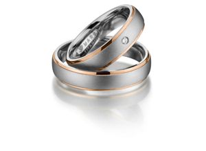 4069415243378 - Partnerring MARRYA Titan Ringe Trauringe Eheringe Partnerringe Fingerringe Gr 48 Titan rosegold (damen ring silber rosé gold) Damen