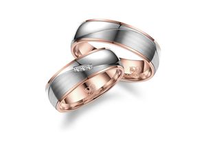 4069415246751 - Partnerring MARRYA MARRYA Titan Ringe Trauringe Eheringe Partnerringe Fingerringe Gr 48 Titan rosegold (damen ring silber rosé) Damen