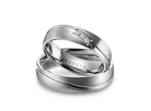 4069415252738 - Partnerring MARRYA MARRYA Edelstahl Ringe Trauringe Eheringe Partnerringe Fingerringe Gr 48 Edelstahl silberfarben (damen ring silber) Damen