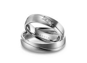 4069415252844 - Partnerring MARRYA MARRYA Edelstahl Ringe Trauringe Eheringe Partnerringe Fingerringe Gr 48 Edelstahl silberfarben (herren ring silber) Damen