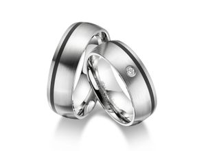 4069415253513 - Partnerring MARRYA MARRYA Edelstahl Ringe Trauringe Eheringe Partnerringe Fingerringe Gr 48 Edelstahl silberfarben (damen ring silber) Damen