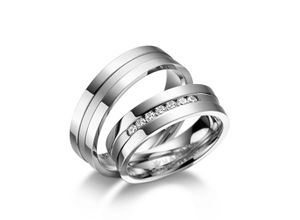 4069415254039 - Partnerring MARRYA MARRYA Edelstahl Ringe Trauringe Eheringe Partnerringe Fingerringe Gr 48 Edelstahl silberfarben (damen ring silber) Damen