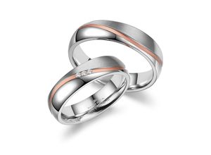 4069415254817 - Partnerring MARRYA MARRYA Edelstahl Ringe Trauringe Eheringe Partnerringe Fingerringe Gr 48 Edelstahl rosegold (damen ring silber rosé) Damen