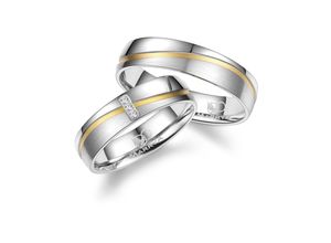 4069415255852 - Partnerring MARRYA MARRYA Edelstahl Ringe Trauringe Eheringe Partnerringe Fingerringe Gr 48 Edelstahl silberfarben (damen ring silber gold) Damen