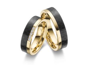 4069415258198 - Partnerring MARRYA MARRYA Edelstahl Ringe Trauringe Eheringe Partnerringe Fingerringe Gr 48 Edelstahl schwarz (damen ring gold schwarz) Damen