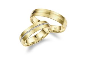 4069415258976 - Partnerring MARRYA MARRYA Edelstahl Ringe Trauringe Eheringe Partnerringe Fingerringe Gr 48 Edelstahl goldfarben (damen ring gold) Damen