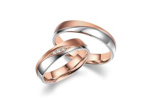 4069415261051 - Partnerring MARRYA MARRYA Edelstahl Ringe Trauringe Eheringe Partnerringe Fingerringe Gr 48 Edelstahl rosegold (damen ring silber rosé) Damen