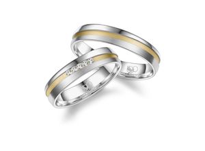 4069415269484 - Partnerring MARRYA MARRYA Silber Ringe Trauringe Eheringe Partnerringe Fingerringe Gr 48 Silber 925 (Sterlingsilber) goldfarben (herren ring silber gold) Damen