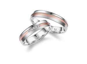 4069415269637 - Partnerring MARRYA MARRYA Silber Ringe Trauringe Eheringe Partnerringe Fingerringe Gr 48 Silber 925 (Sterlingsilber) rosegold (damen ring silber rosé) Damen