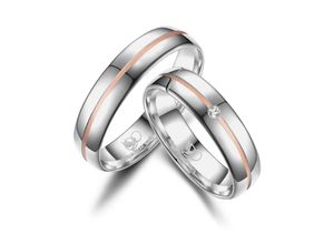 4069415270152 - Partnerring MARRYA MARRYA Silber Ringe Trauringe Eheringe Partnerringe Fingerringe Gr 48 Silber 925 (Sterlingsilber) rosegold (damen ring silber rosé) Damen