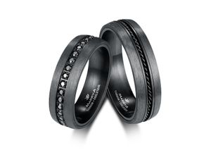 4069415272231 - Partnerring MARRYA MARRYA Carbon Ringe Trauringe Eheringe Partnerringe Fingerringe Gr 48 Carbon schwarz (damen ring schwarz) Damen