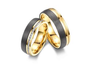 4069415272491 - Partnerring MARRYA MARRYA Carbon Ringe Trauringe Eheringe Partnerringe Fingerringe Gr 48 Carbon schwarz (damen ring schwarz gold) Damen