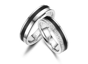 4069415273016 - Partnerring MARRYA MARRYA Carbon Ringe Trauringe Eheringe Partnerringe Fingerringe Gr 48 Carbon schwarz (damen ring schwarz silber) Damen