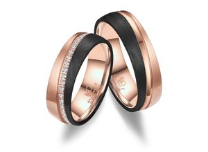 4069415273382 - Partnerring MARRYA MARRYA Carbon Ringe Trauringe Eheringe Partnerringe Fingerringe Gr 48 Carbon rosegold (herren ring schwarz rosé) Damen