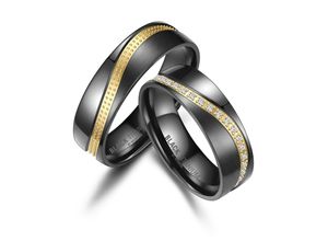 4069415273900 - Partnerring MARRYA BLACK TITANIUM by MARRYA Fingerringe Gr 48 Titan schwarz (herren ring schwarz gold) Damen